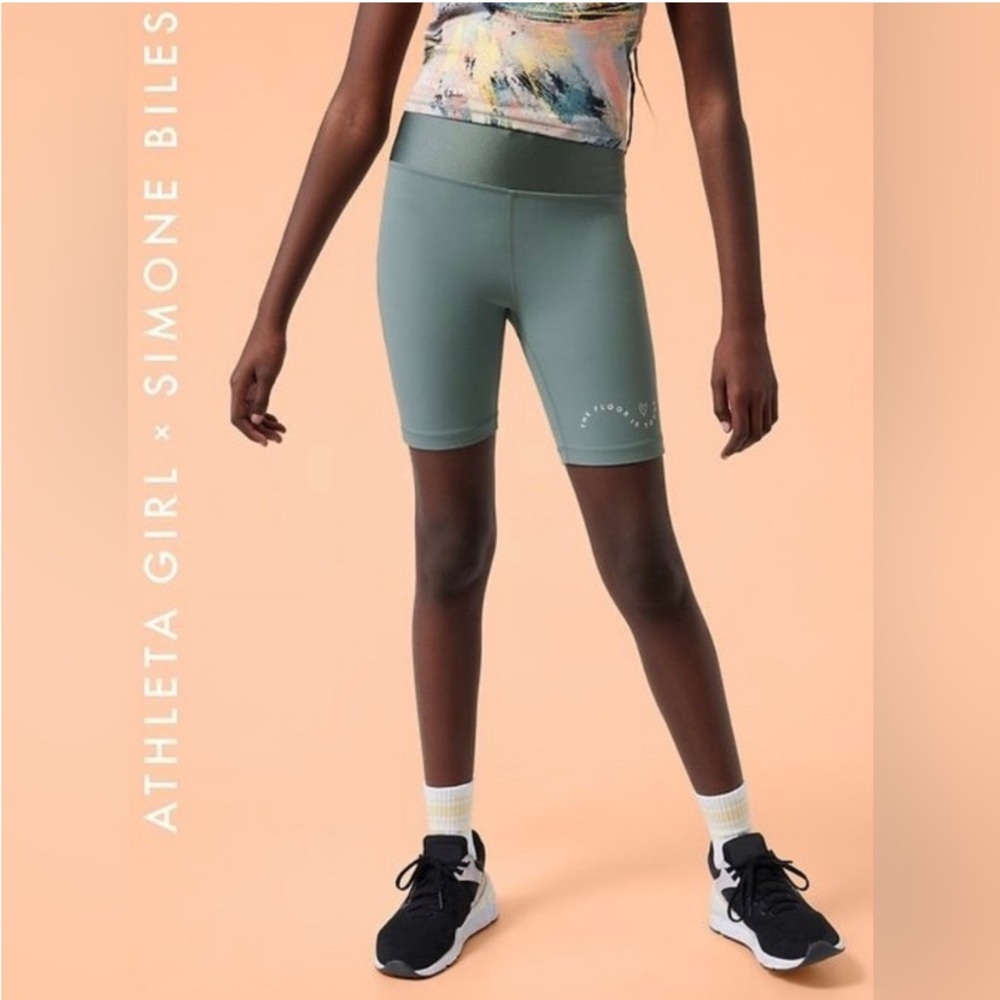 Athleta Girl Simone Biles Bike Short Minimalistic Gray large size 12